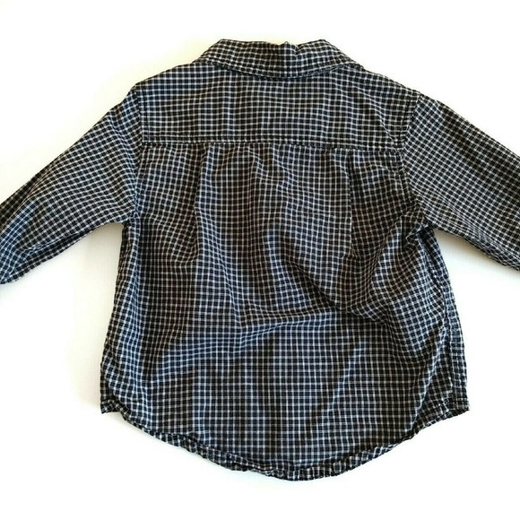 Gap 24 Months Navy Plaid Button Up Dress Shirt - Picture 2 of 3